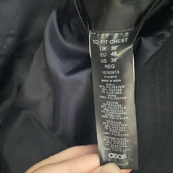 ASOS DESIGN Skinny Suit Jacket 38 Reg Blackwatch Plaid - Picture 12 of 13